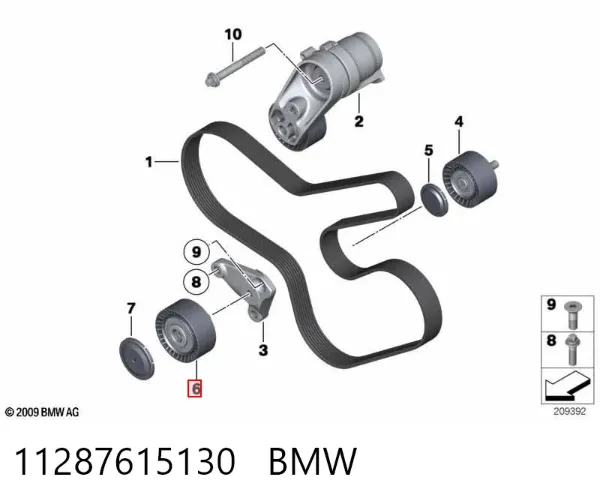 Rolka prowadząca, kierunkowa paska napędowego 11287615130 BMW