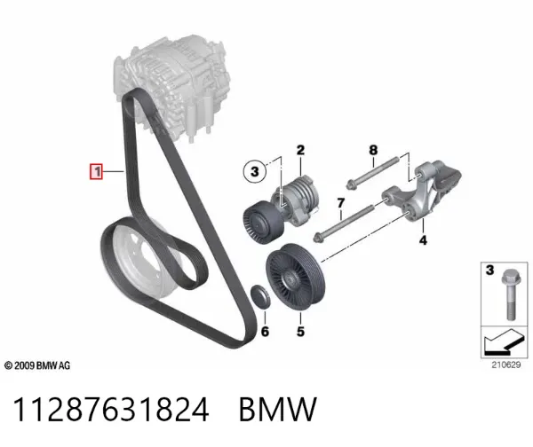 Pas napędowy mechanizmów 11287631824 BMW