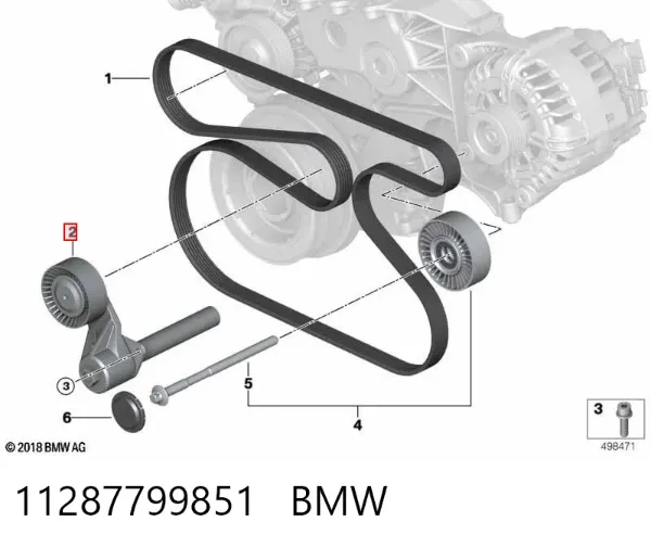 Napinacz paska napędowego 11287799851 BMW