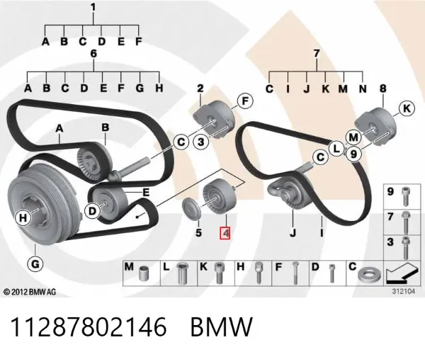 Rolka prowadząca, kierunkowa paska napędowego 11287802146 BMW