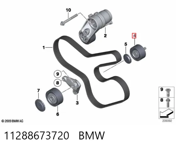 Rolka prowadząca, kierunkowa paska napędowego 11288673720 BMW
