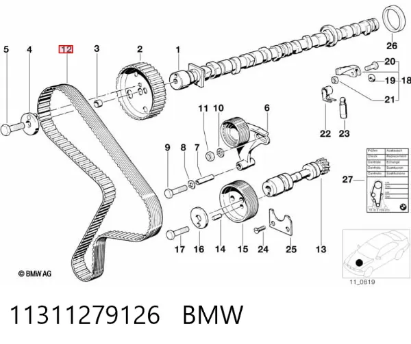 Pasek rozrządu 11311279126 BMW