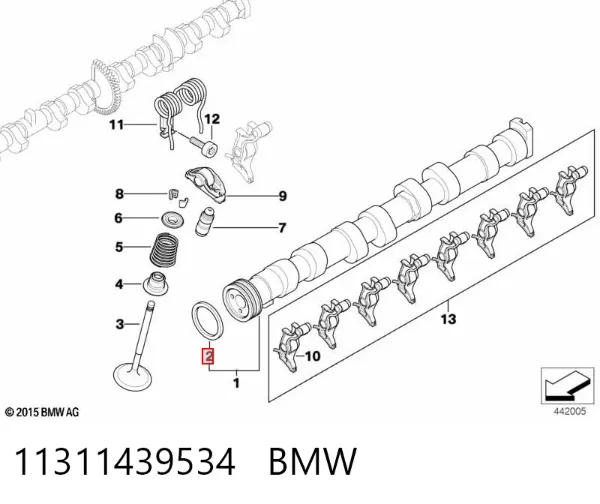 Uszczelniacz wałka rozrządu silnika 11311439534 BMW