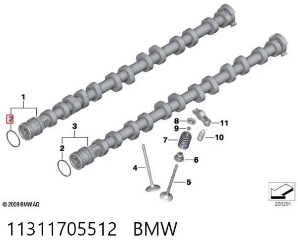 Uszczelniacz wałka rozrządu silnika 11311705512 BMW