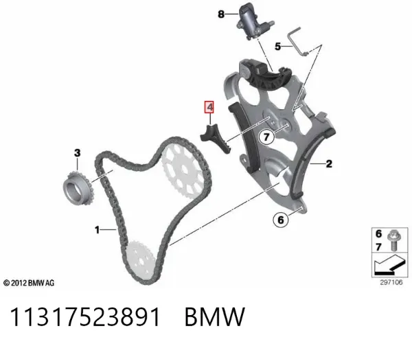 Koło zębate napinacza łańcucha rozrządu 11317523891 BMW