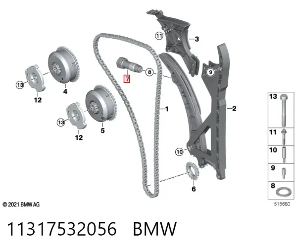 Napinacz łańcucha rozrządu 11317532056 BMW