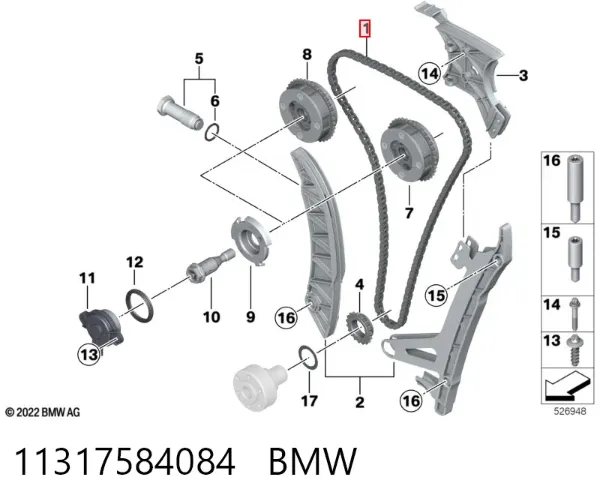 Łańcuch rozrządu 11317584084 BMW