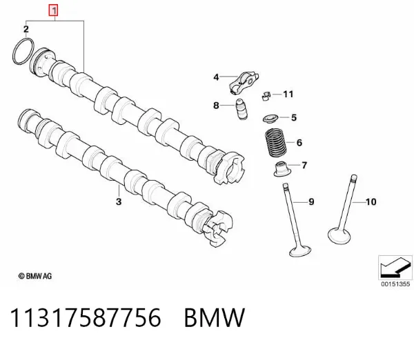 Uszczelniacz wałka rozrządu silnika 11317587756 BMW