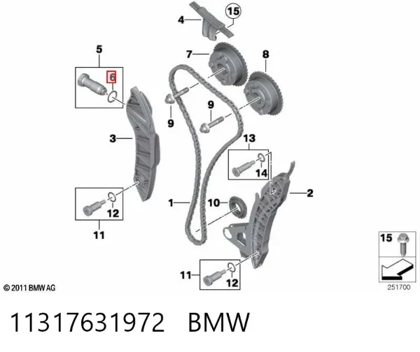 Uszczelka napinacza łańcucha rozrządu 11317631972 BMW