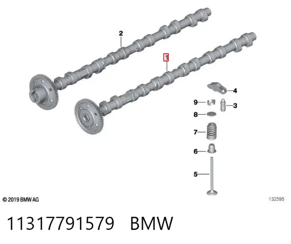 Wał rozrządu silnika ssący, dolotowy 11317791579 BMW