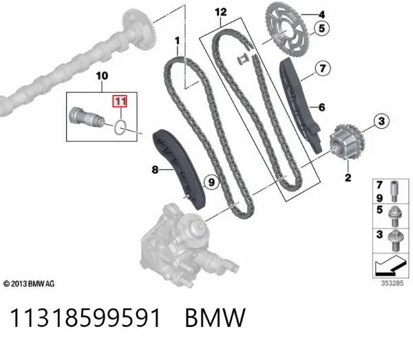 Łańcuch rozrządu, zestaw 11318599591 BMW