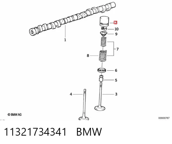 Kompensator hydrauliczny (popychacz hydrauliczny), popychacz zaworu 11321734341 BMW