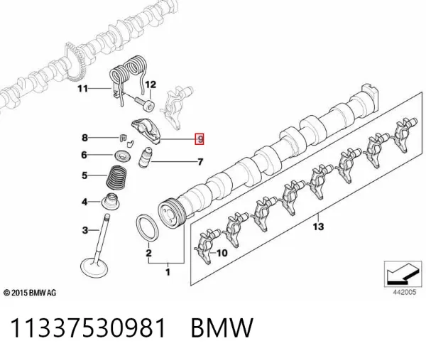 Dźwigienka zaworowa 11337530981 BMW