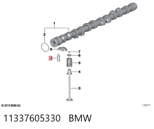 Kompensator hydrauliczny (popychacz hydrauliczny), popychacz zaworu 11337605330 BMW