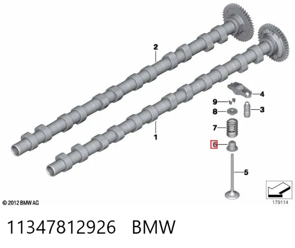 Uszczelniacz zaworu dolotowego/wylotowego, zestaw na silnik 11347812926 BMW
