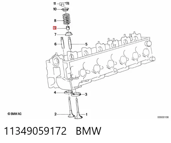Uszczelniacz zaworu dolotowego/wylotowego, zestaw na silnik 11349059172 BMW