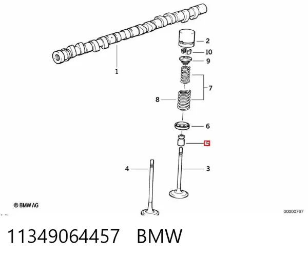 Uszczelniacz zaworu dolotowego/wylotowego, zestaw na silnik 11349064457 BMW
