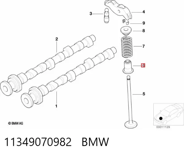 Uszczelniacz zaworu dolotowego/wylotowego, zestaw na silnik 11349070982 BMW