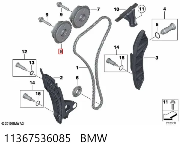 Koło zębate walcowe wałka rozrządu wydechowego 11367536085 BMW