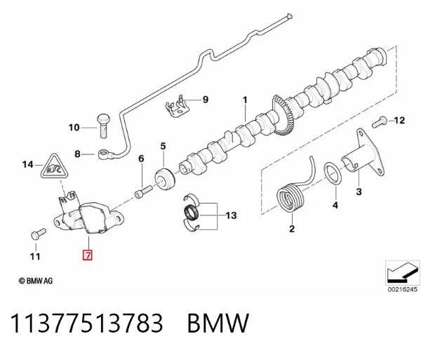 Czujnik położenia wałka rozrządu 11377513783 BMW