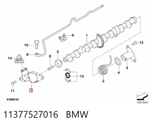 Czujnik położenia wałka rozrządu 11377527016 BMW