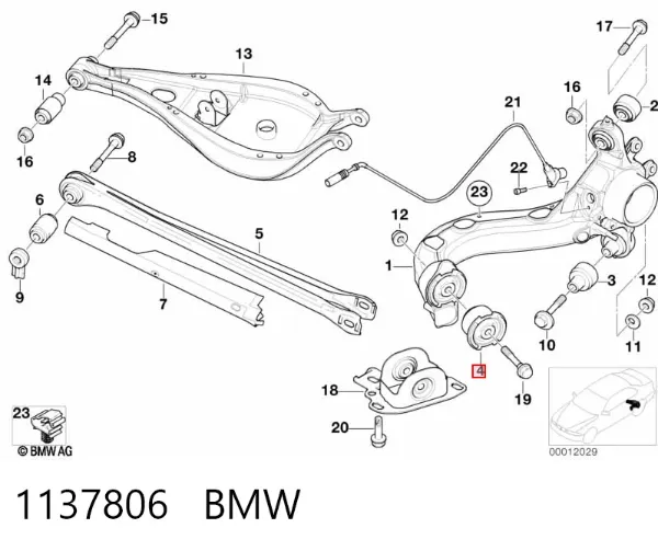 Silentblock czopu tylnego 1137806 BMW