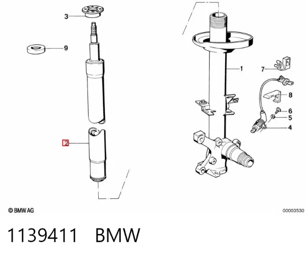 Amortyzator przedni 1139411 BMW