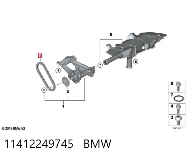 Łańcuch pompy oleju 11412249745 BMW