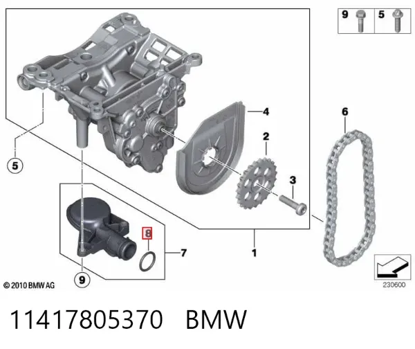 Uszczelka korka wlewu oleju 11417805370 BMW