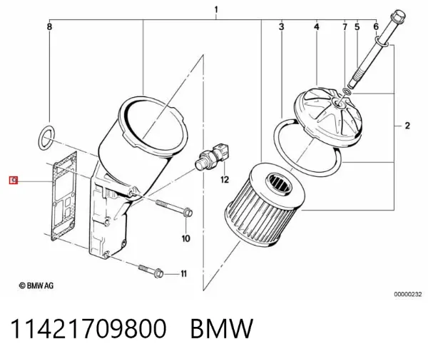 Uszczelka adaptera filtra oleju 11421709800 BMW