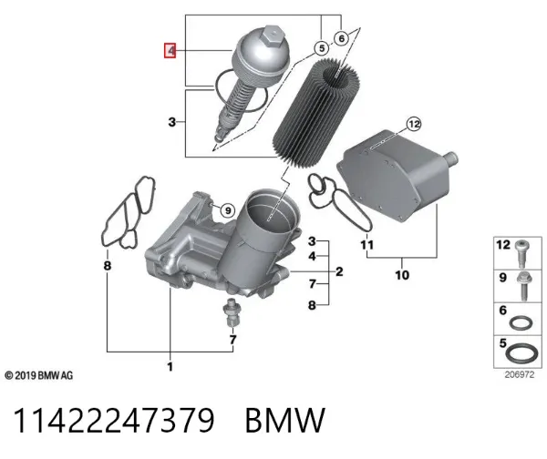 Pokrywa filtra oleju 11422247379 BMW