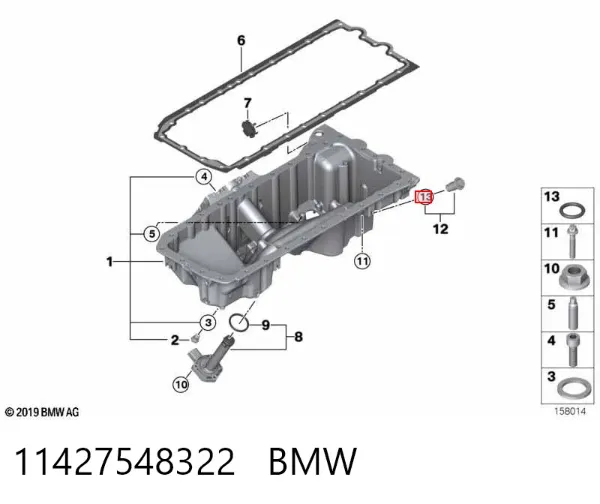 Uszczelka czujnika położenia wału korbowego 11427548322 BMW