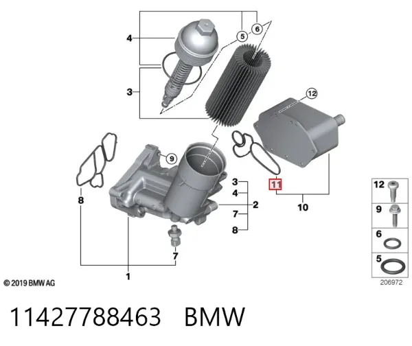 Uszczelka chłodnicy oleju 11427788463 BMW