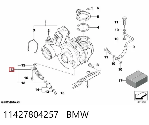 Króciec wentylacji kadłuba (separatora oleju) 11427804257 BMW
