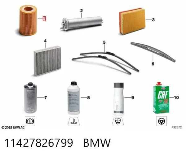 Filtr oleju 11427826799 BMW