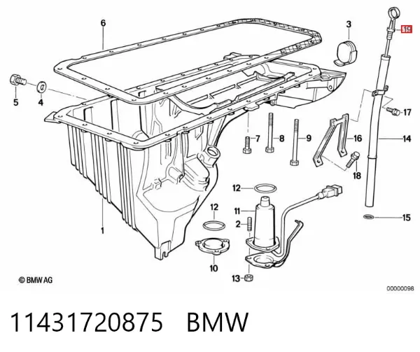 Bagnet poziomu oleju w silniku BMW 5 E34