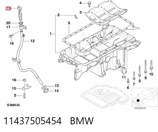 Bagnet poziomu oleju w silniku BMW X5 E53