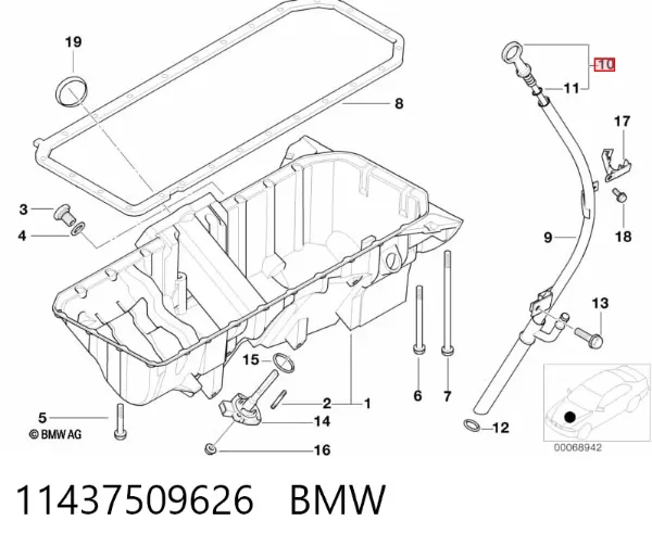 Bagnet poziomu oleju w silniku BMW X5 E53