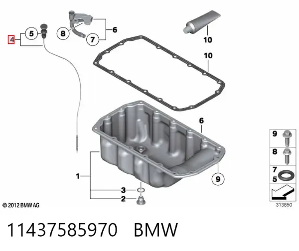 Bagnet poziomu oleju w silniku 11437585970 BMW
