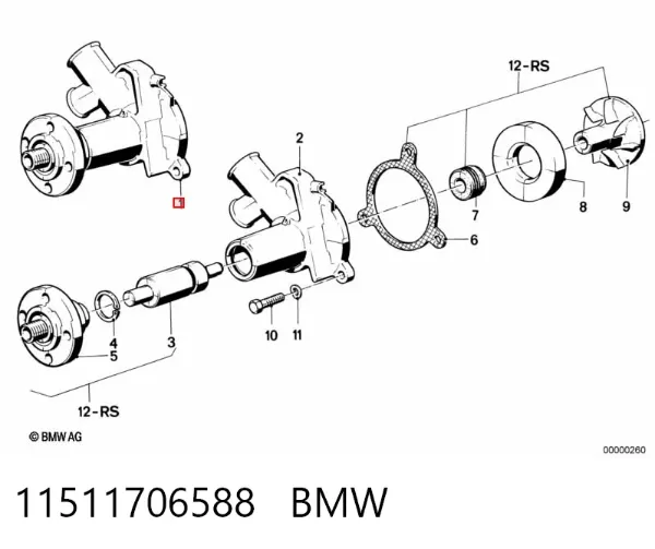 Pompa chłodząca wodna 11511706588 BMW
