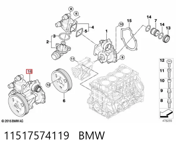 Pompa chłodząca wodna 11517574119 BMW