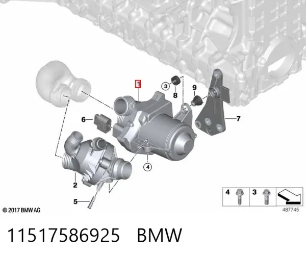Pompa chłodząca wodna 11517586925 BMW