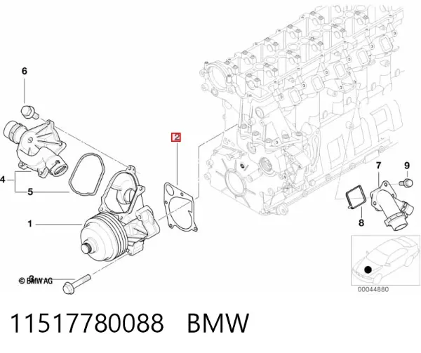 Uszczelka pompy wodnej 11517780088 BMW