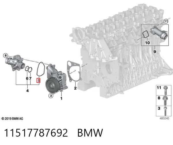 Uszczelka obudowy termostatu 11517787692 BMW