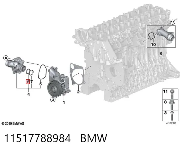 Uszczelka obudowy termostatu 11517788984 BMW