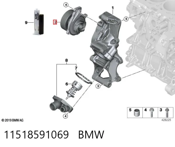 Pompa chłodząca wodna 11518591069 BMW