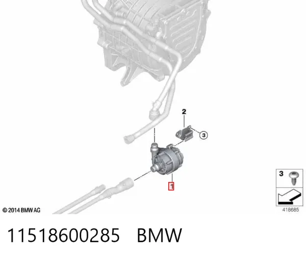 Pompa chłodzenia wodą, dodatkowa elektryczna 11518600285 BMW