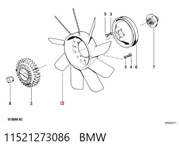Sprzęgło wiskotyczne wentylatora chłodzenia 11521273086 BMW