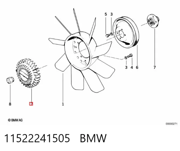 Sprzęgło wiskotyczne wentylatora chłodzenia 11522241505 BMW