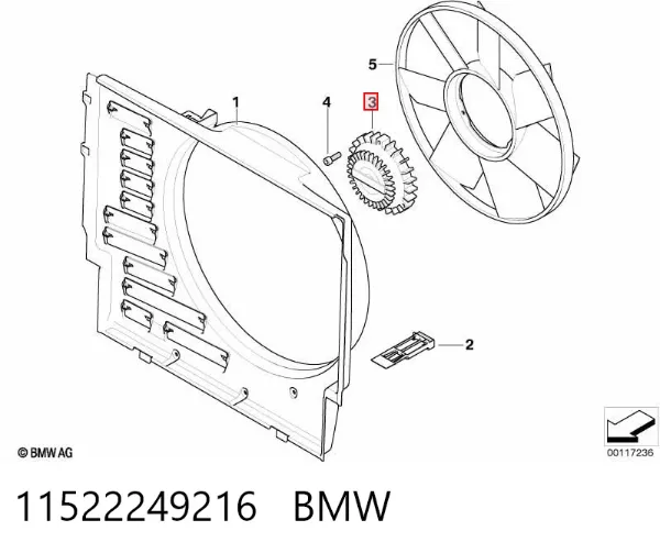 Sprzęgło wiskotyczne wentylatora chłodzenia 11522249216 BMW